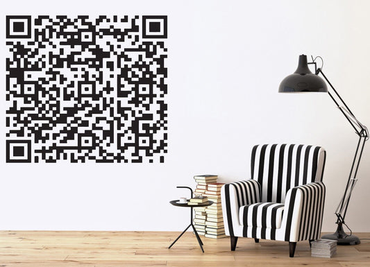 Wall Vinyl Sticker Decor Barcode Two-Dimensional Encrypted Information (n185)