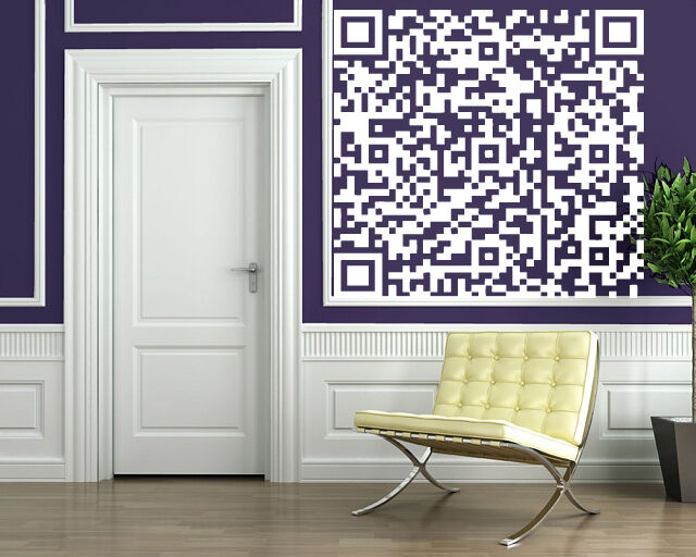 Wall Vinyl Sticker Decor Barcode Two-Dimensional Encrypted Information (n185)