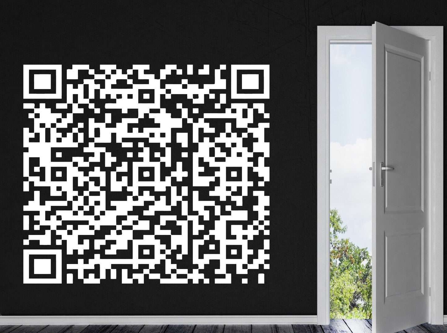 Wall Vinyl Sticker Decor Barcode Two-Dimensional Encrypted Information (n185)