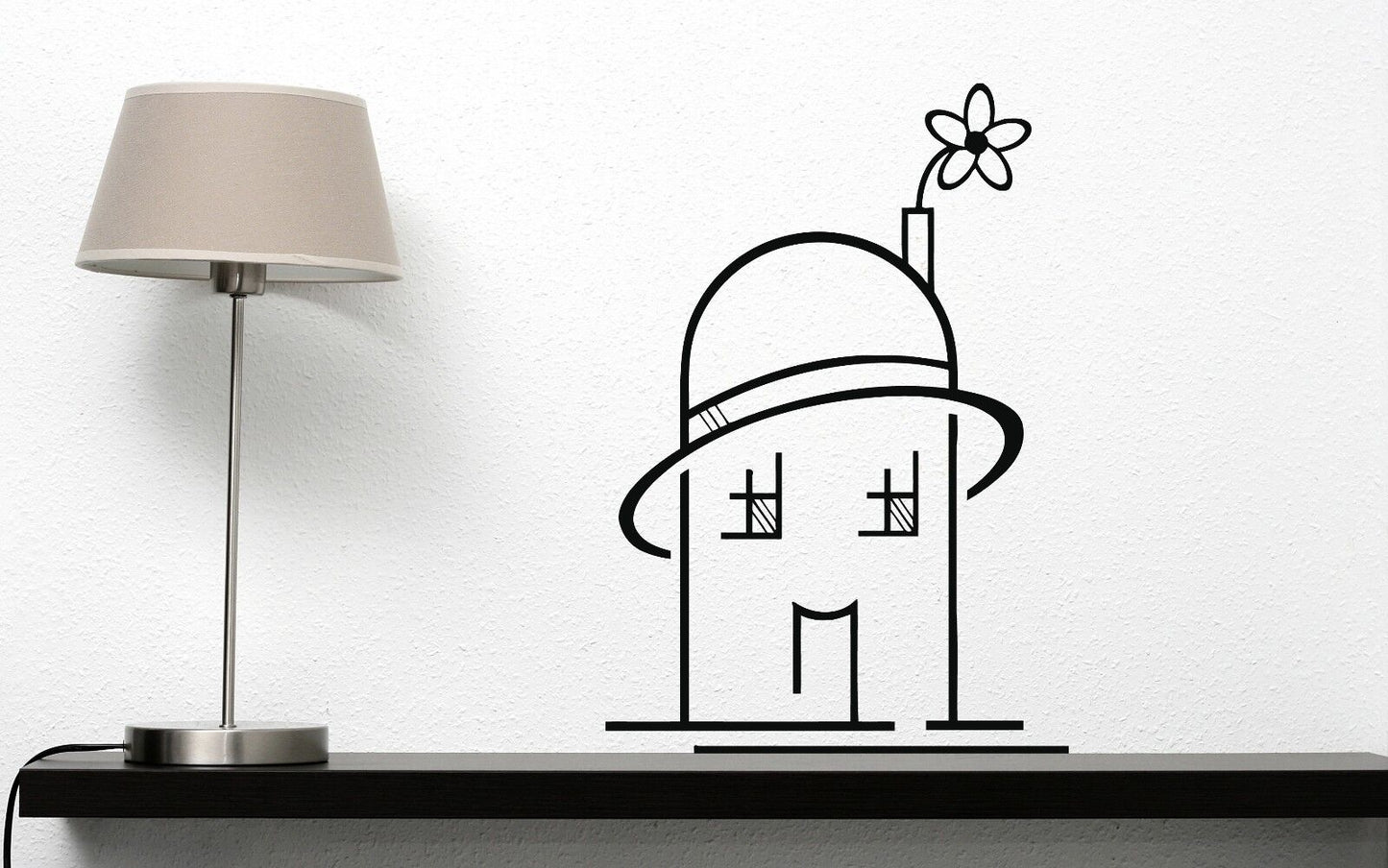 Wall Vinyl Sticker Decal Funny Toy House in a Hat With a Flower (n187)