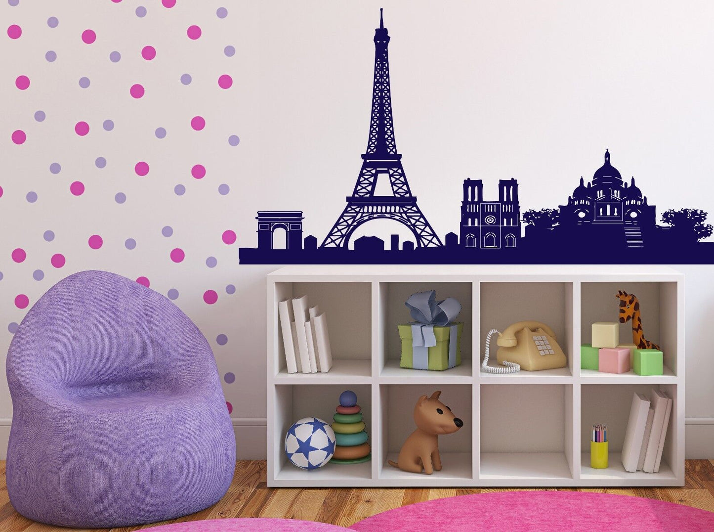 Wall Sticker Vinyl France Paris Eiffel Tower Triumphal Arch Cathedral (n188)