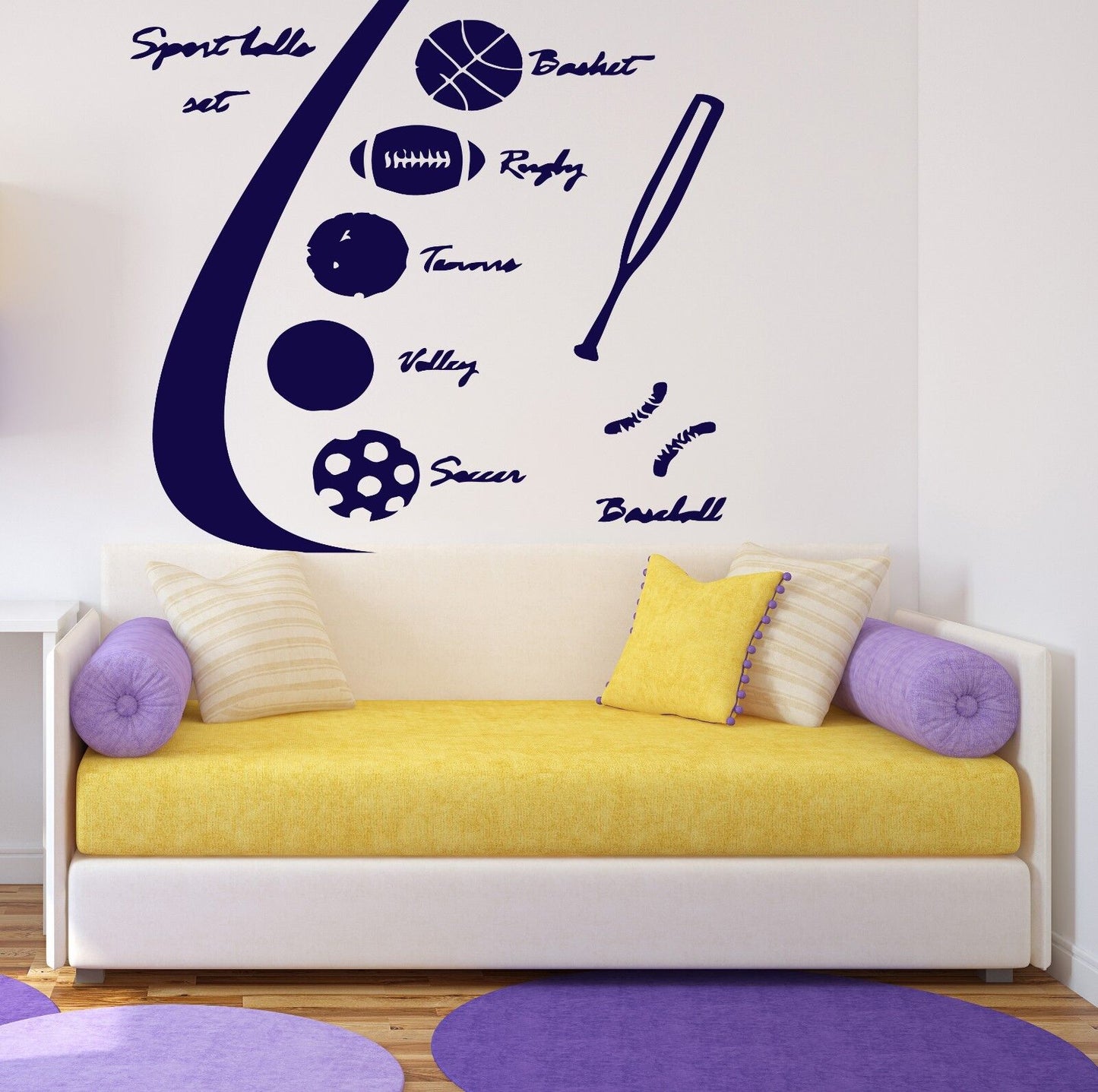 Wall Stickers Vinyl Decal Various Sports Equipment Sport Lotto Set (n192)