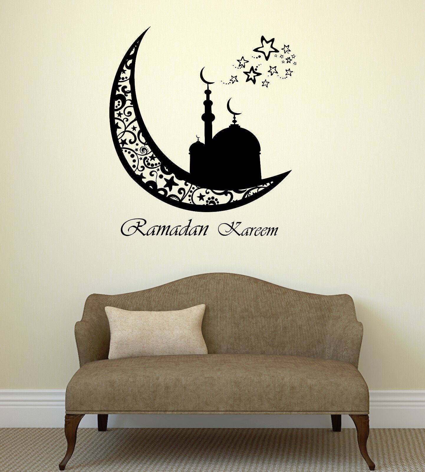 Autocollant mural en vinyle pour Ramadan Kareem, mosquée musulmane, décor arabe (ig2050)