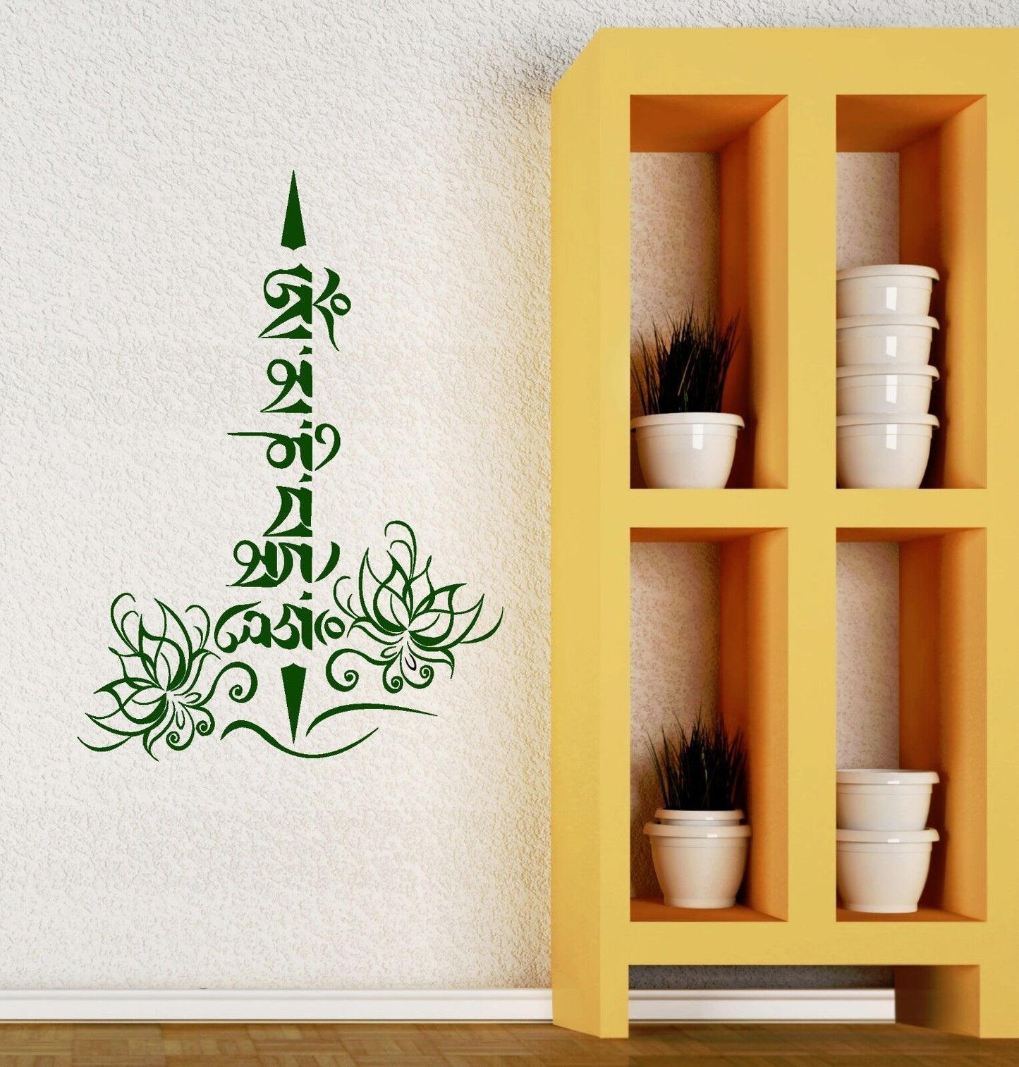 Wall Sticker Vinyl Decal Tibetan Om Symbol Calligraphy Buddhism Buddha (ig2066)