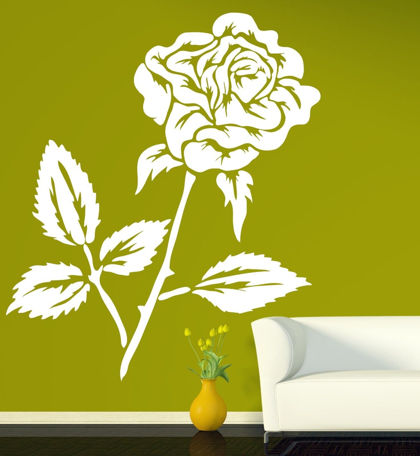 Wall Sticker Vinyl Decal Beautiful Flower Bud Rose Thorns Leaves (n206)