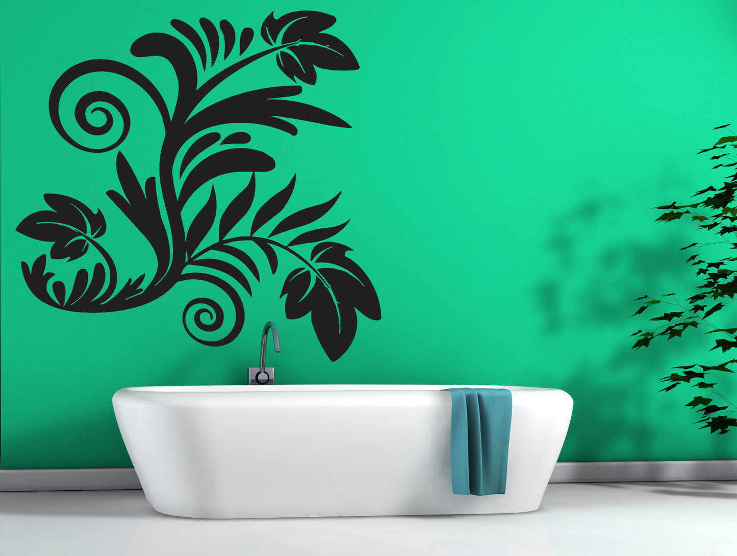 Wall Vinyl Sticker Decal Beautiful Floral Decoration Living Room Bathroom (n207)