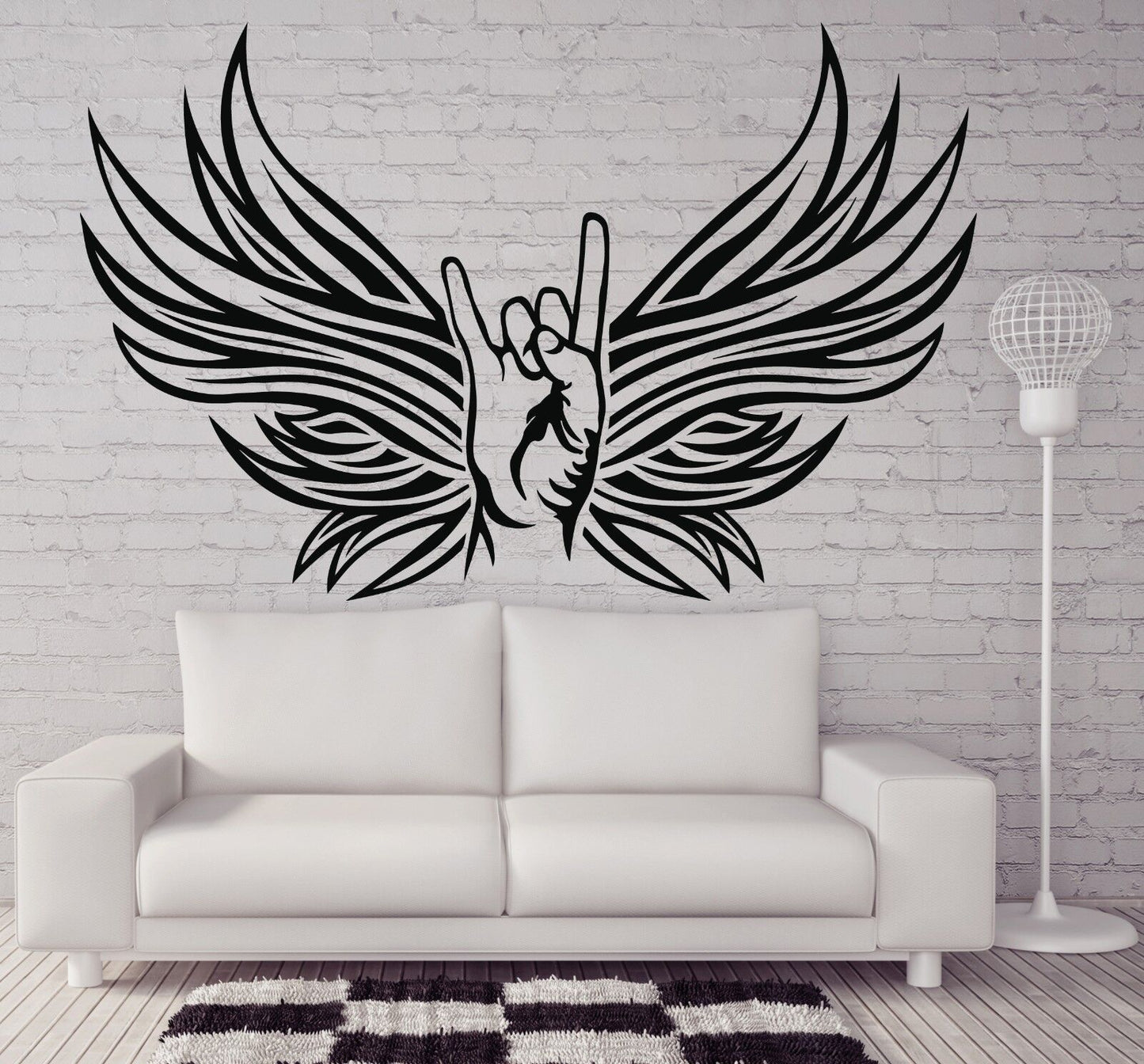 Wall Sticker Vinyl Decal Rocker Hand Sign Goat Fan of Rock Music (n210)