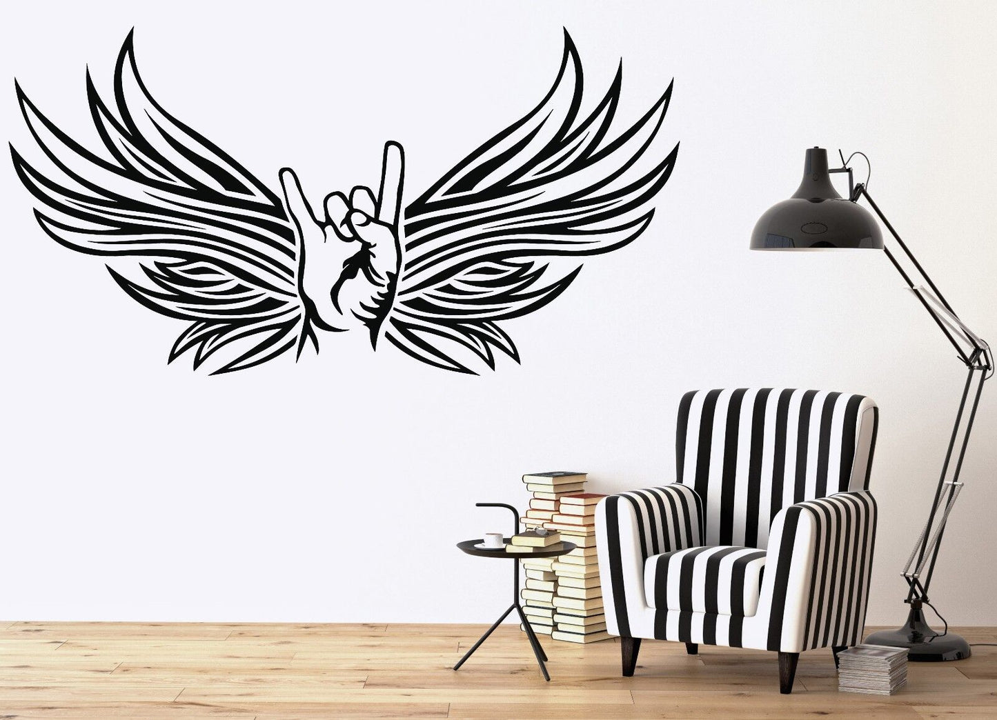 Wall Sticker Vinyl Decal Rocker Hand Sign Goat Fan of Rock Music (n210)