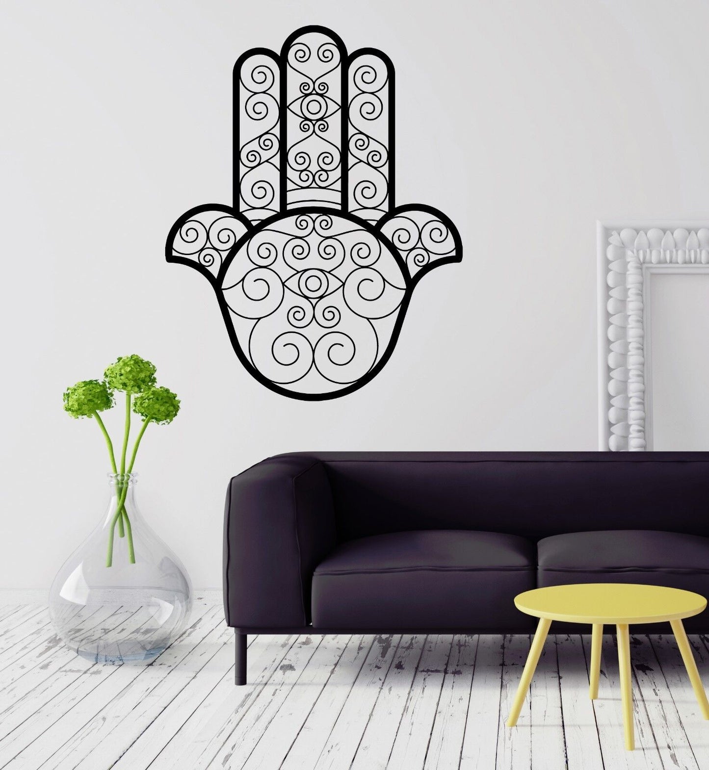 Autocollant mural en vinyle, amulette Hamsa, mascotte Talisman, Protection des mains (ig2082)