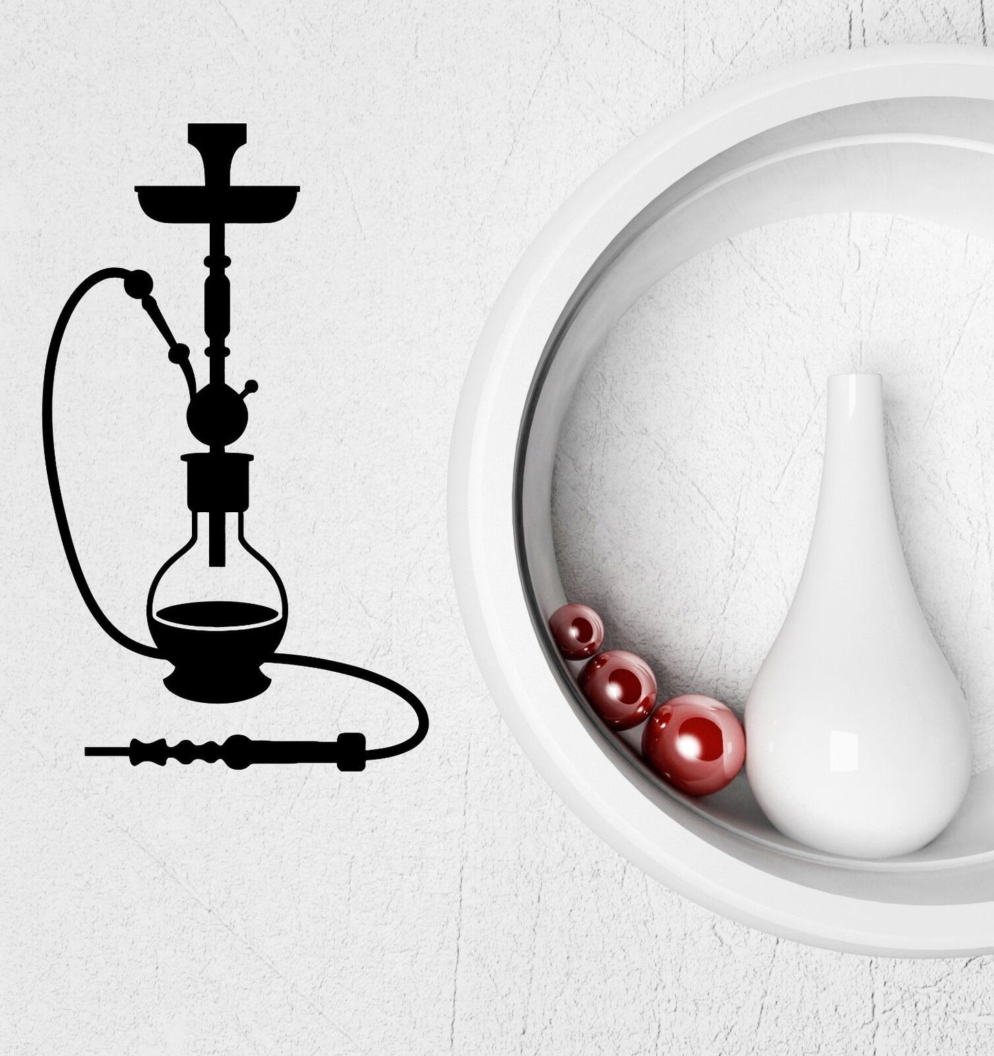 Shisha Hookah Smoke Arabic Cafe Bar Bong Relax Wall Sticker Vinyl Decal (ig2083)