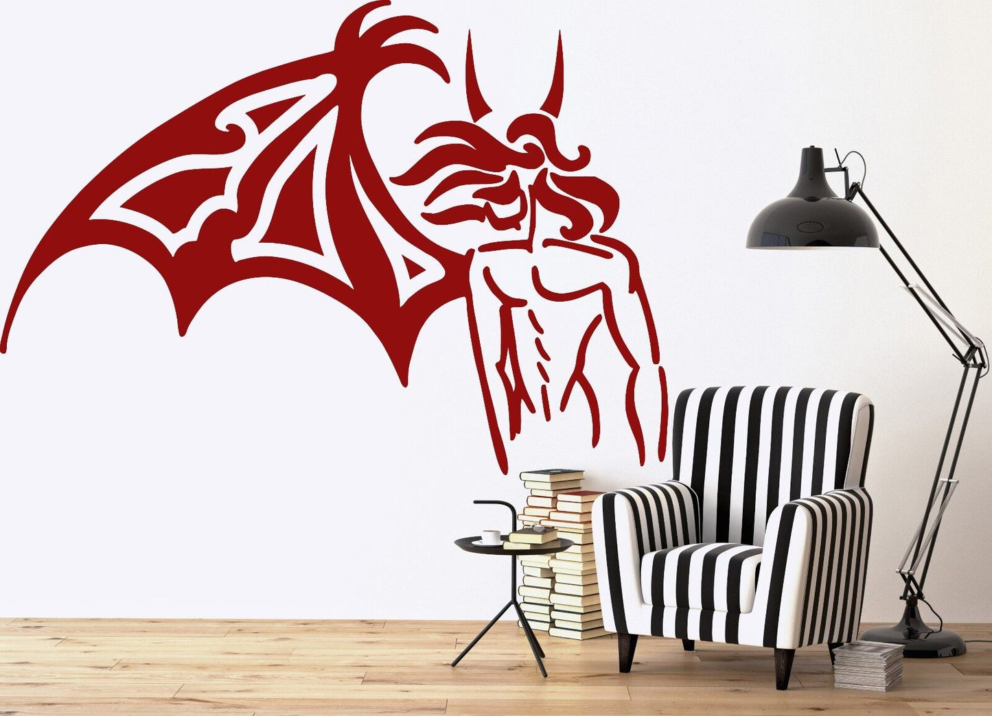 Wall Sticker Vinyl Decal Fallen Angel One Wing Horns Beautiful Body(n214)