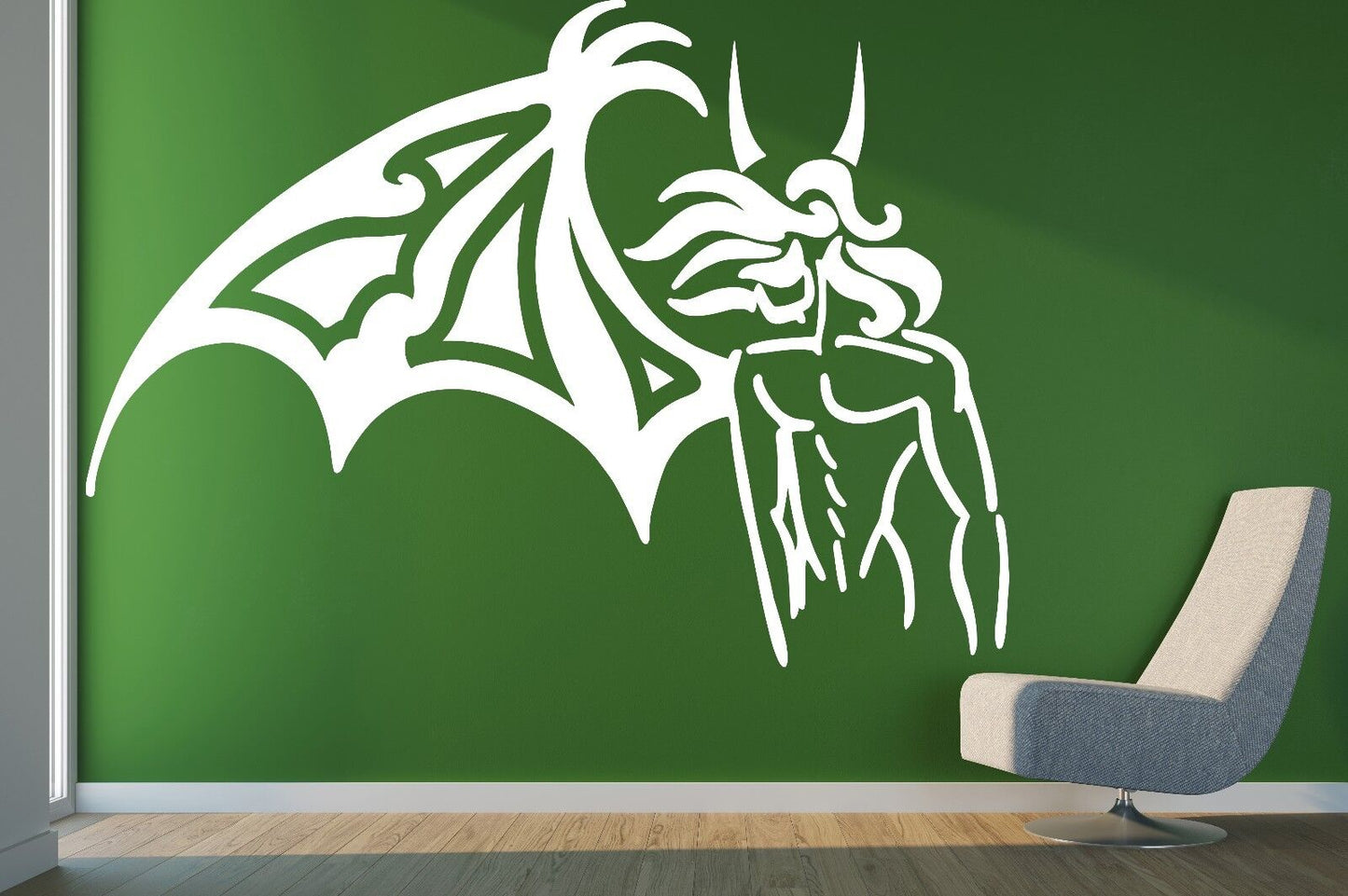 Wall Sticker Vinyl Decal Fallen Angel One Wing Horns Beautiful Body(n214)