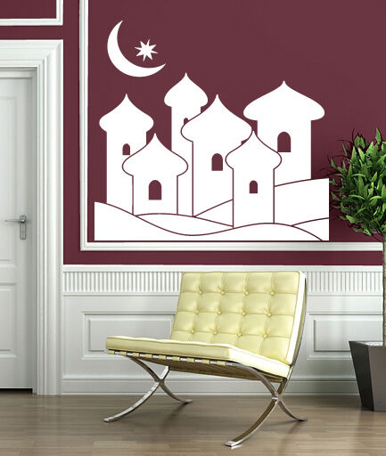 Wall Stickers Vinyl Decal Fairy Eastern City Aladdin Magic Moon Star (n217)