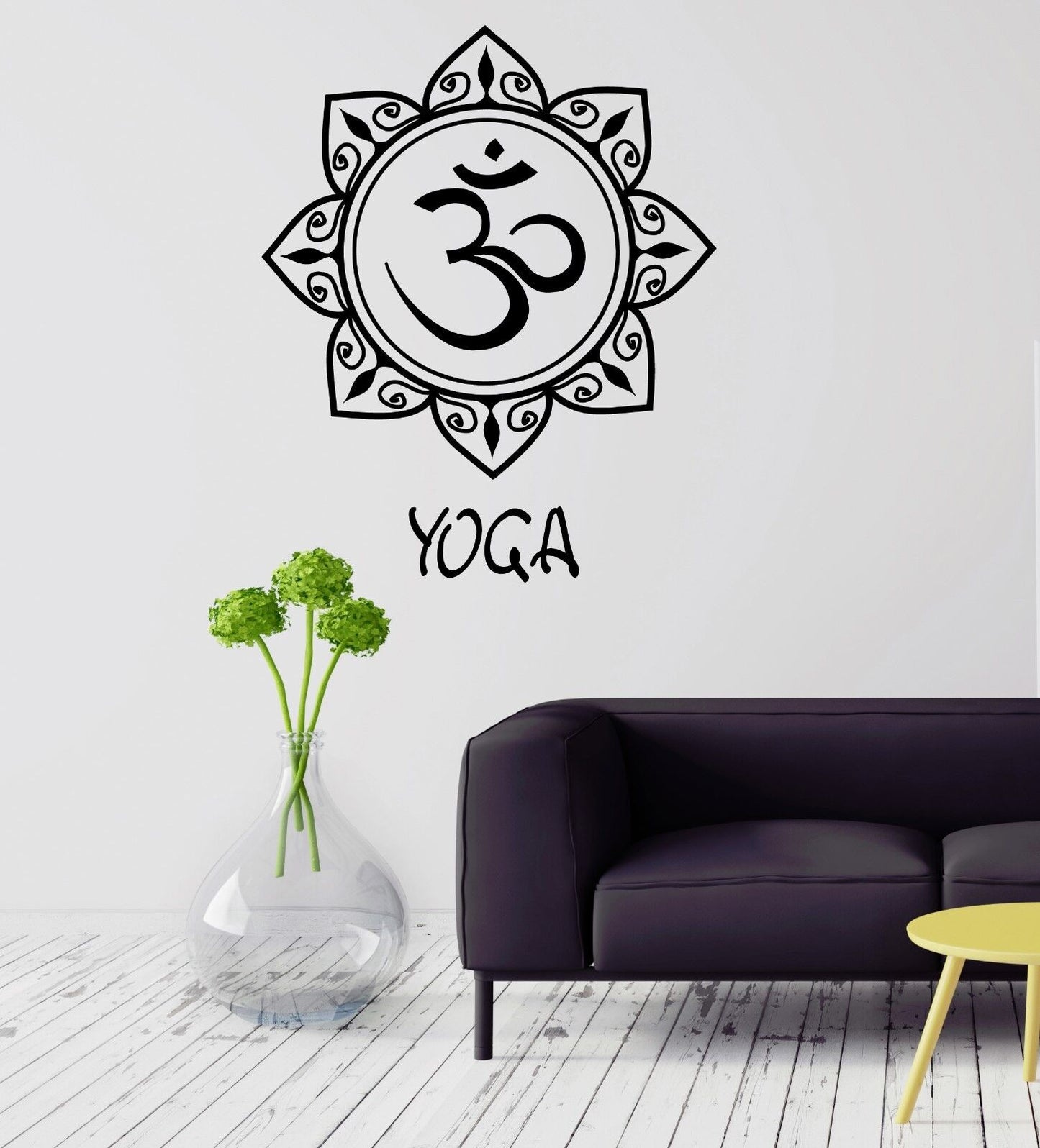 Autocollant mural en vinyle, Yoga, méditation, Mandala, bouddhisme sanskrit (ig2088)