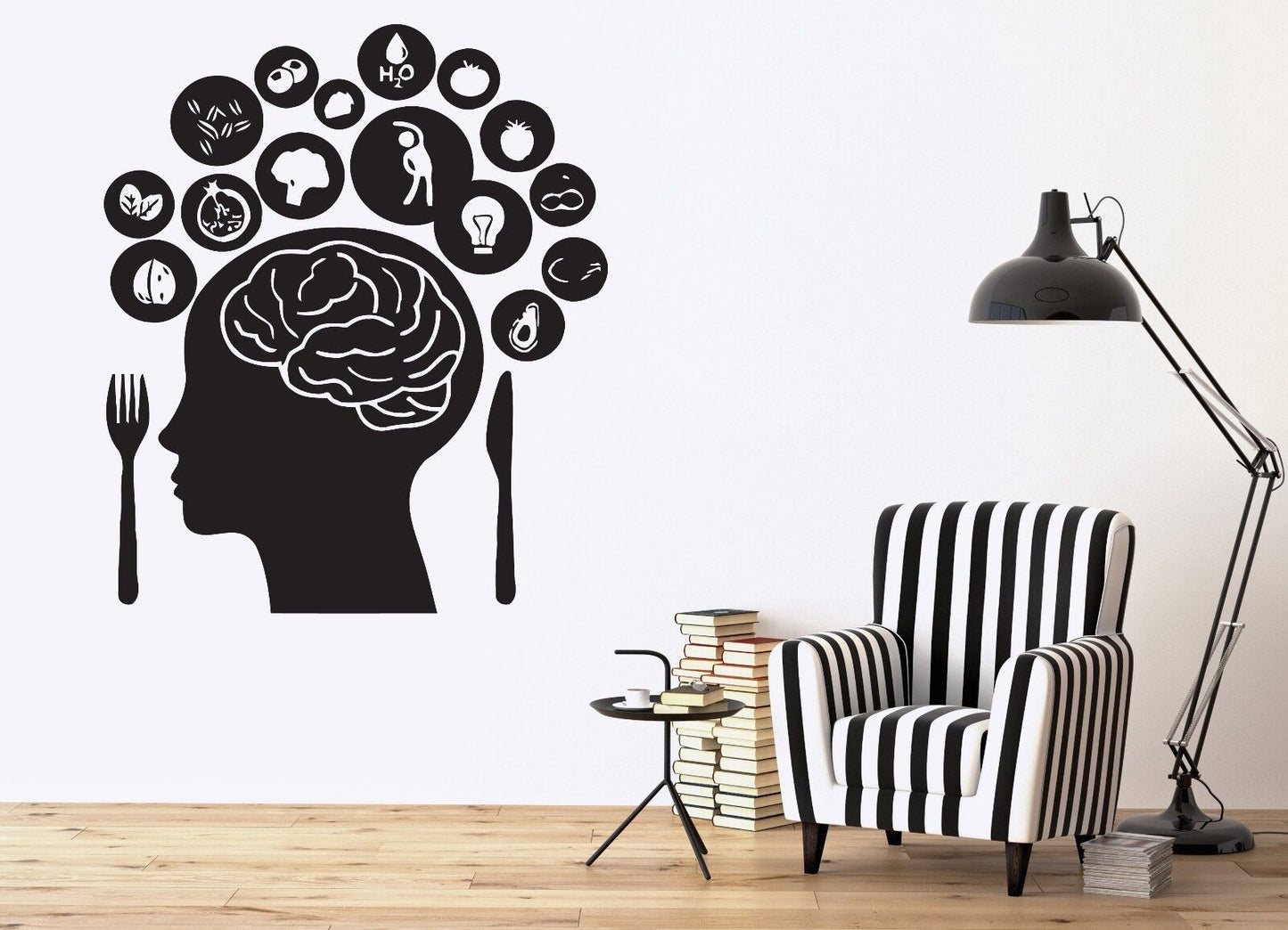 Wall Vinyl Sticker Decal Human Brain Many Thoughts Dreams Desires Ideas (n226)