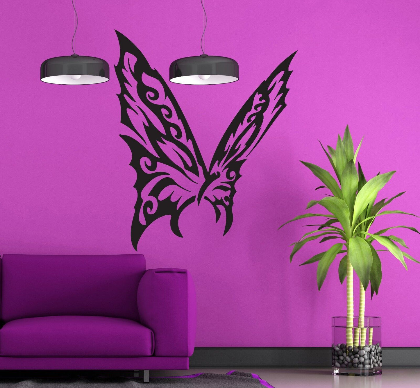 Wall Vinyl Sticker Decal Chic Elegant Luxury Butterfly Wings (n227)