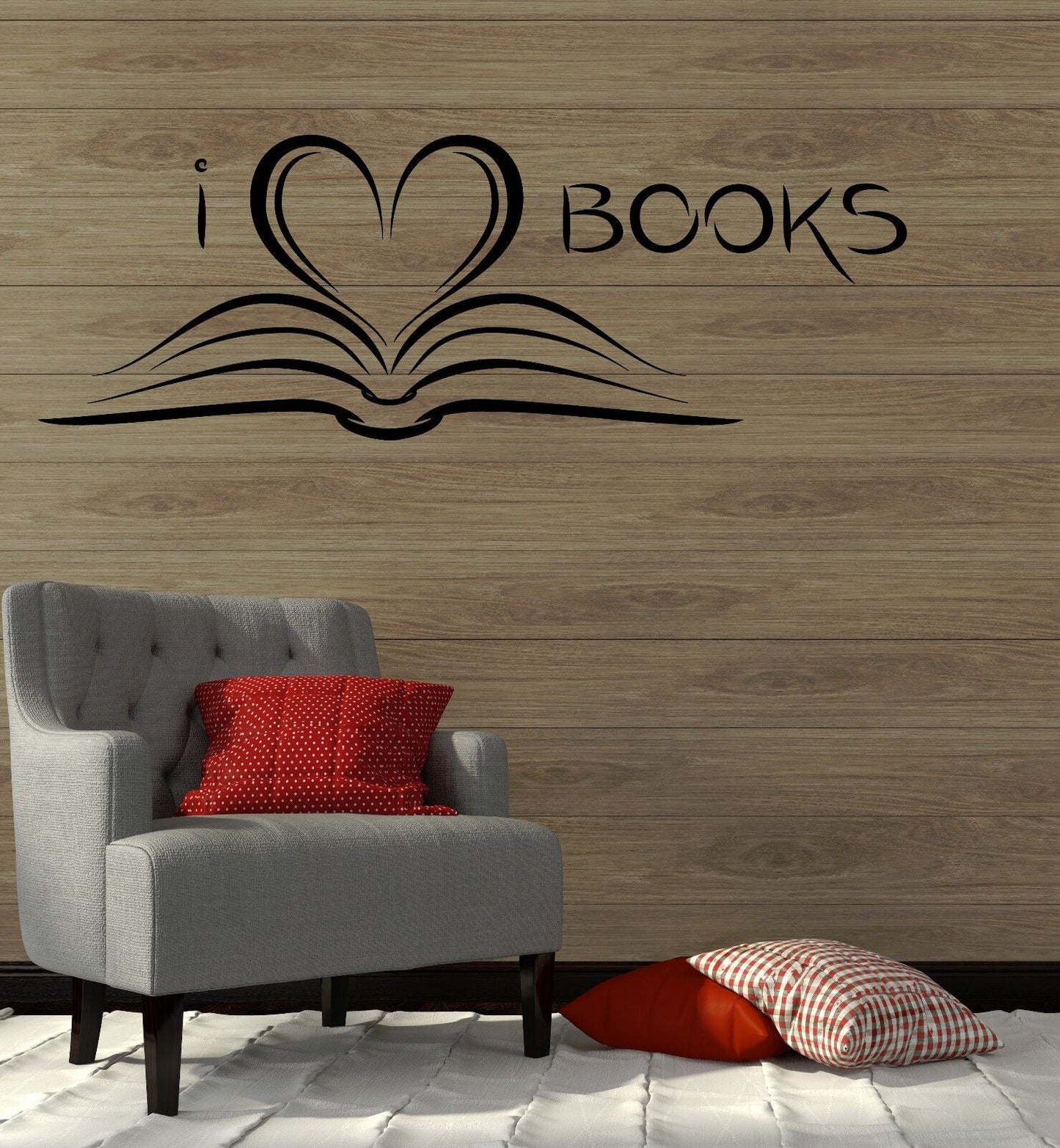 Wall Stickers Book Library Reading Bookworm Bookstore Art Mural Decal (ig2092)