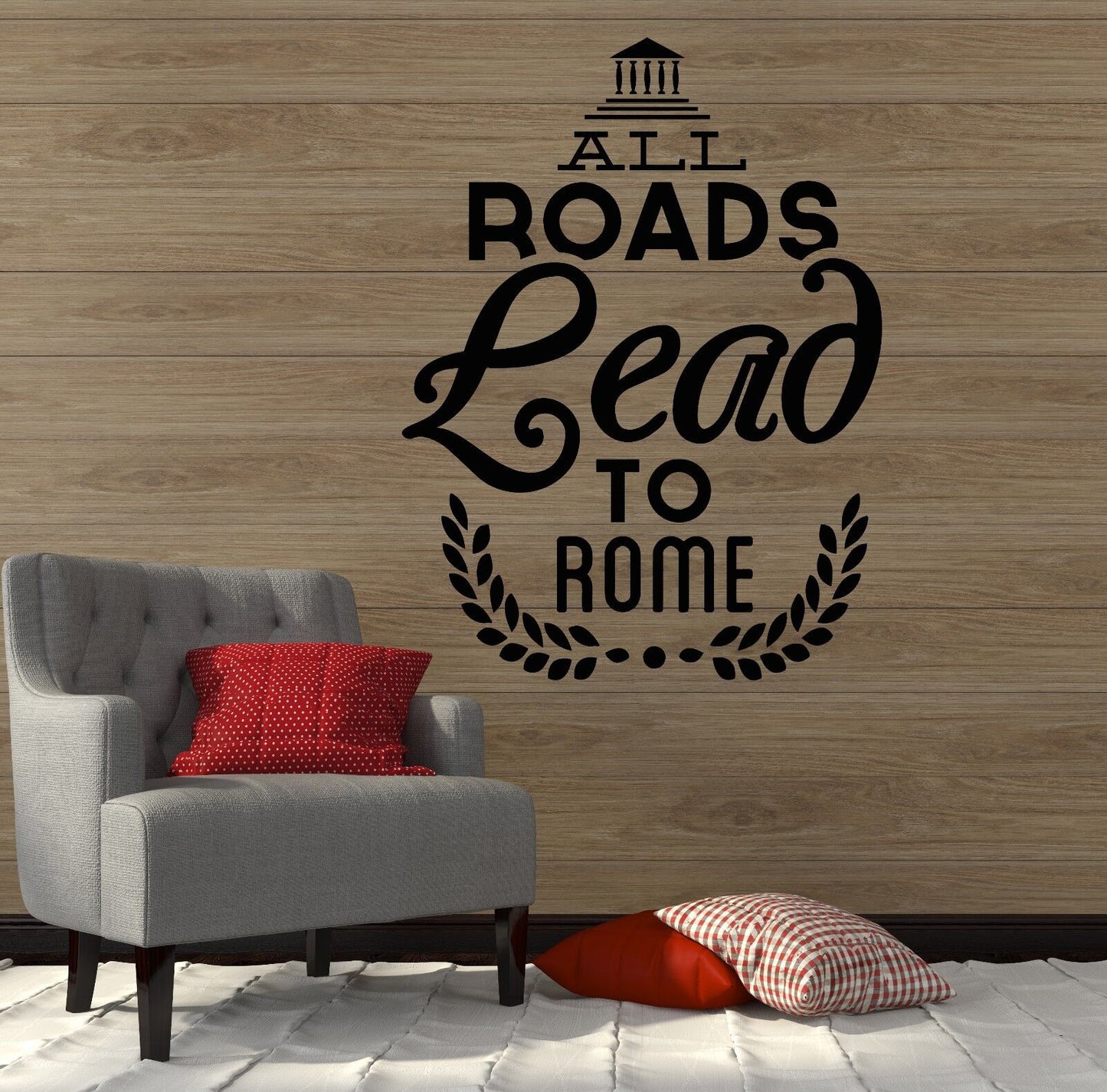 Wall Vinyl Stickers Decal Rome Europe Italy Lettering Quote (ig2106)