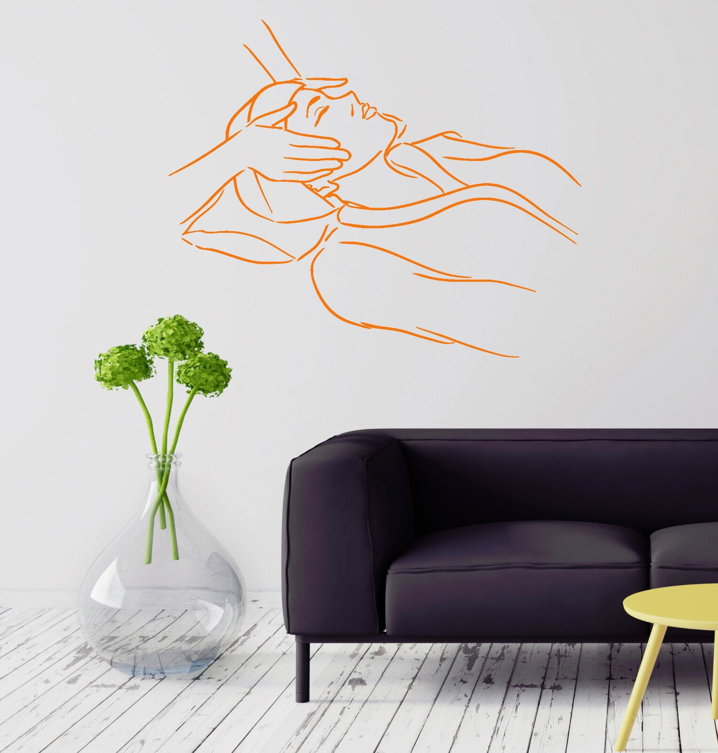 Wall Decal Vinyl Sticker Decal Head Massage Relax Beauty Salon Spa (ig2113)