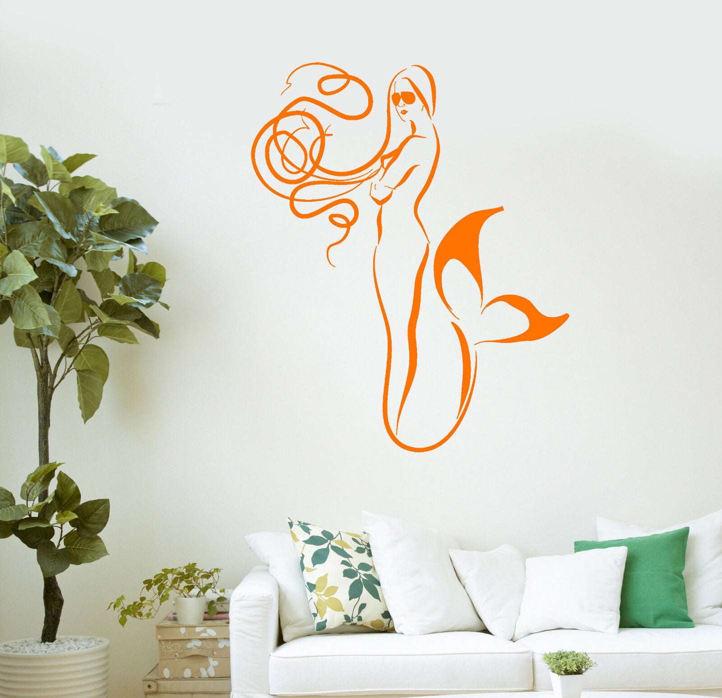 Wall Vinyl Sticker Decal Mermaid Bathroom Decor Kids Room Art (ig2120)