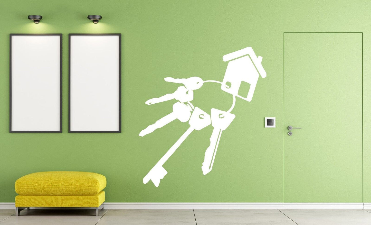 Wall Sticker Vinyl Decal Bunch Keys Ring Keychain House Door Lock (n232)