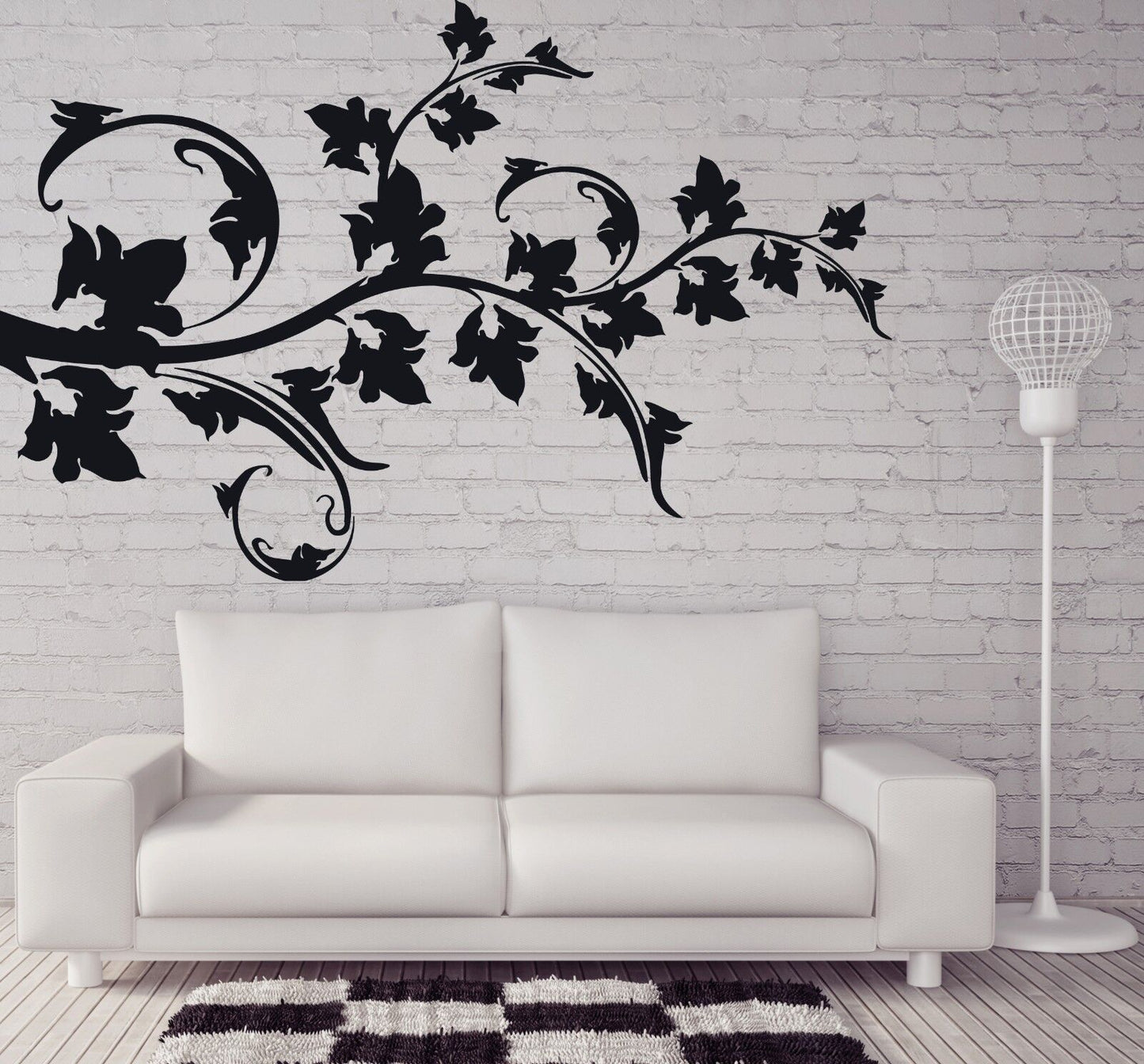 Wall Sticker Vinyl Decal Beautiful Twig Grape Leaves Loach Hops (n233)