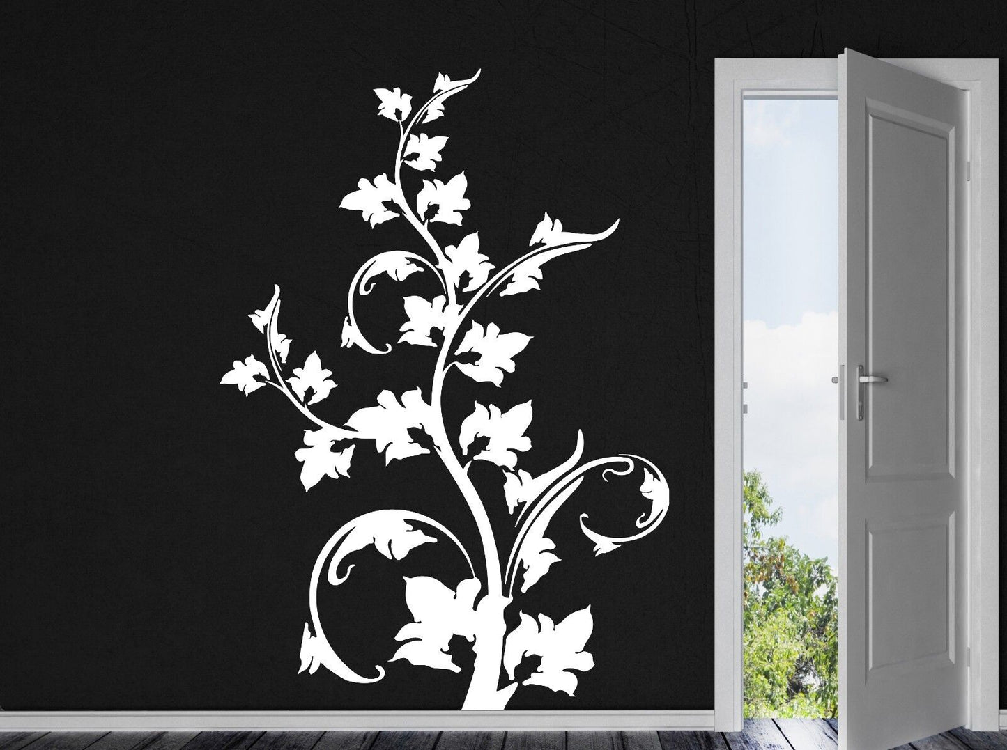 Wall Sticker Vinyl Decal Beautiful Twig Grape Leaves Loach Hops (n233)