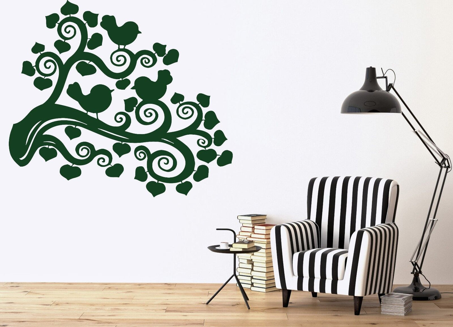 Wall Vinyl Sticker Decal Abstract Image Bird Branch Leaves Decor (n241)