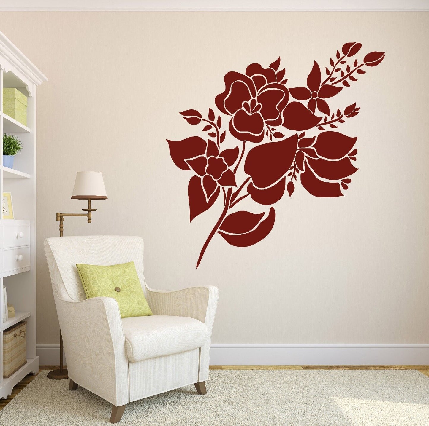 Wall Sticker Vinyl Decal Great Floral Ornament for Room Decoration (n262)