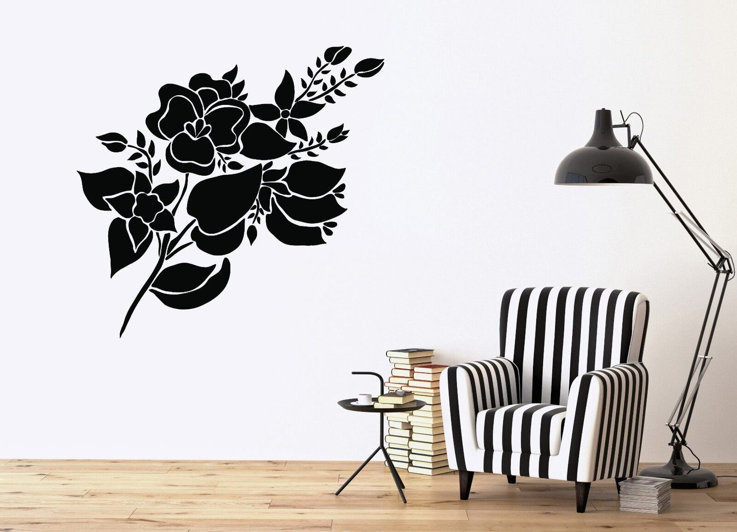 Autocollant mural en vinyle, superbe ornement Floral pour la décoration de la pièce (n262)