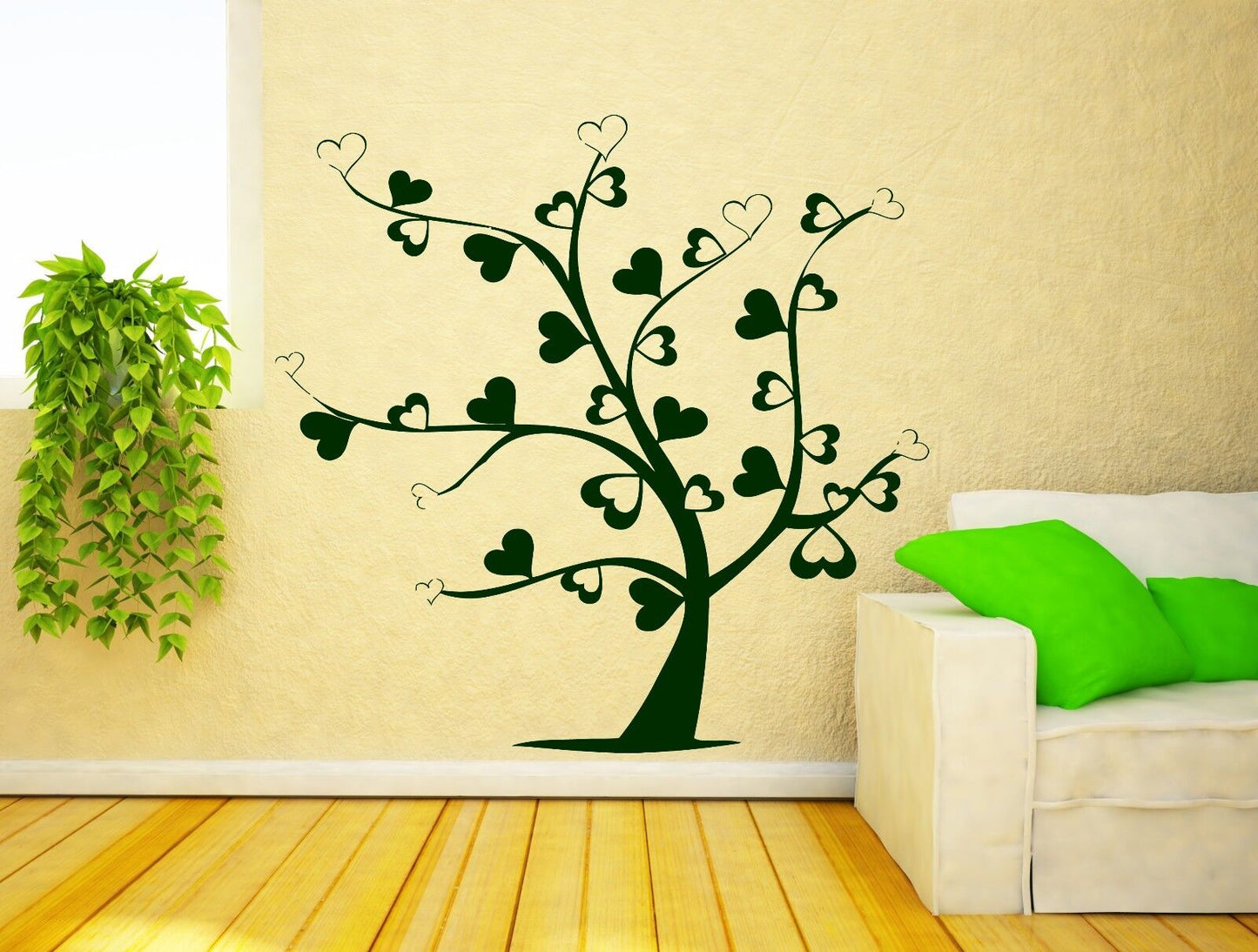 Vinyl Decal Wall Sticker Love Bonsai Tree Leaves Heart Modern Home Decor (n267)