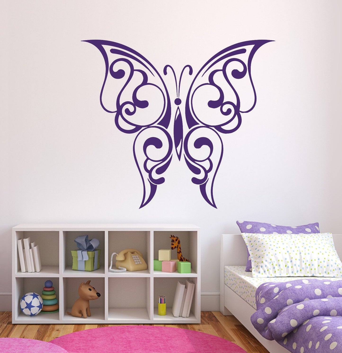 Autocollant mural en vinyle avec ailes de papillon, très beau motif de balayage (n269)