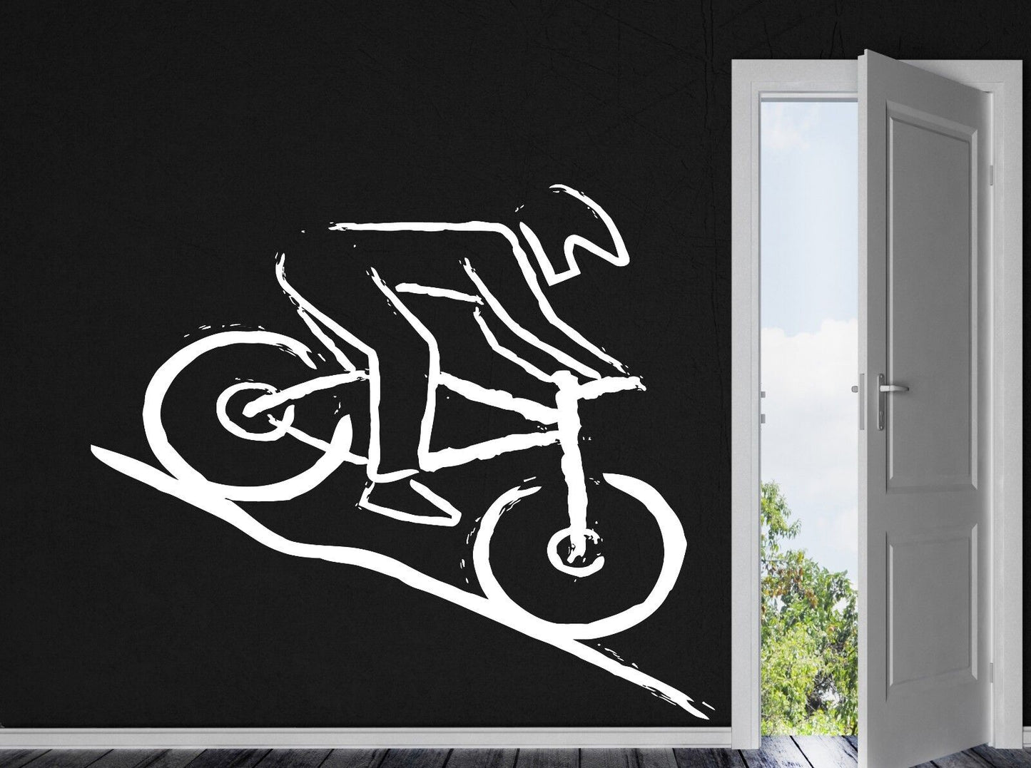 Wall Vinyl Sticker Decal Mountain Bike Racer Rugged Terrain Competition (n270)