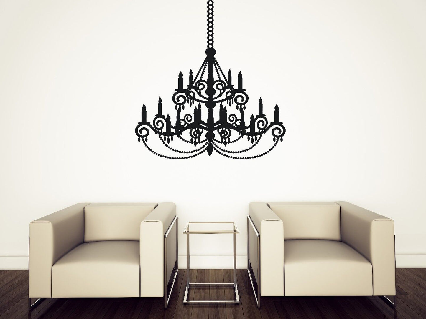 Wall Vinyl Sticker Decal Beautiful Chandelier Light Chain Tassels (n283)