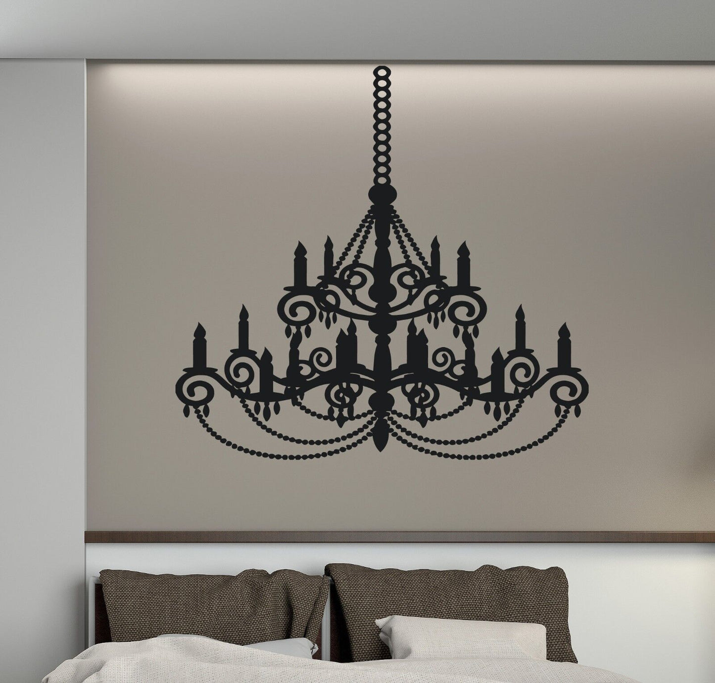 Wall Vinyl Sticker Decal Beautiful Chandelier Light Chain Tassels (n283)