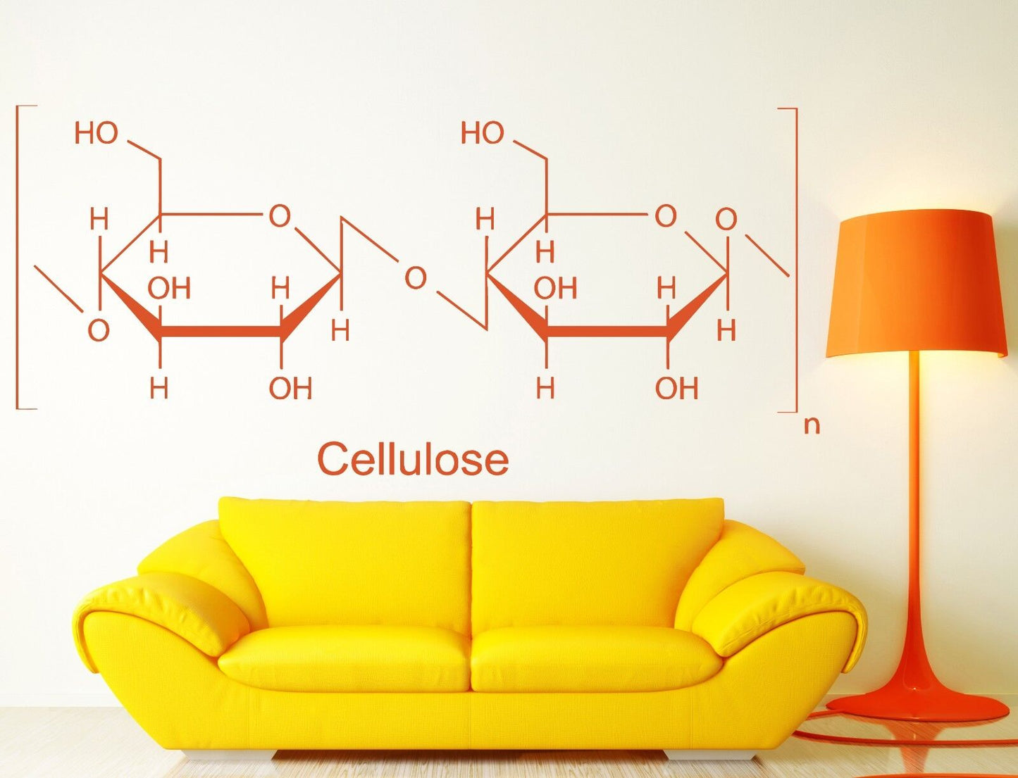 Autocollant mural en vinyle, formule chimique, décor de cellulose d'élèves (n284)