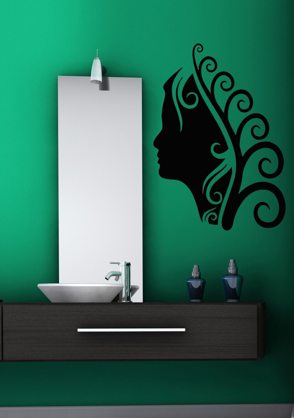 Wall Sticker Vinyl Decal Spa Salon Hairstyle Makeup Curls Beautiful Lady (n285)