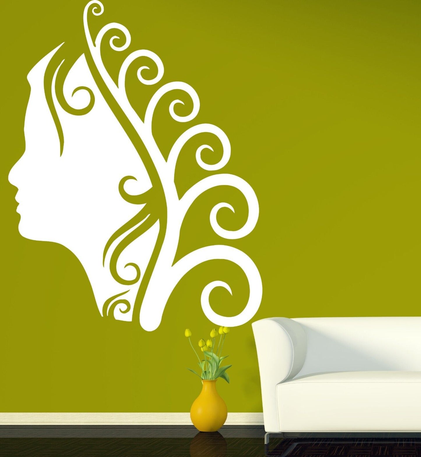 Wall Sticker Vinyl Decal Spa Salon Hairstyle Makeup Curls Beautiful Lady (n285)