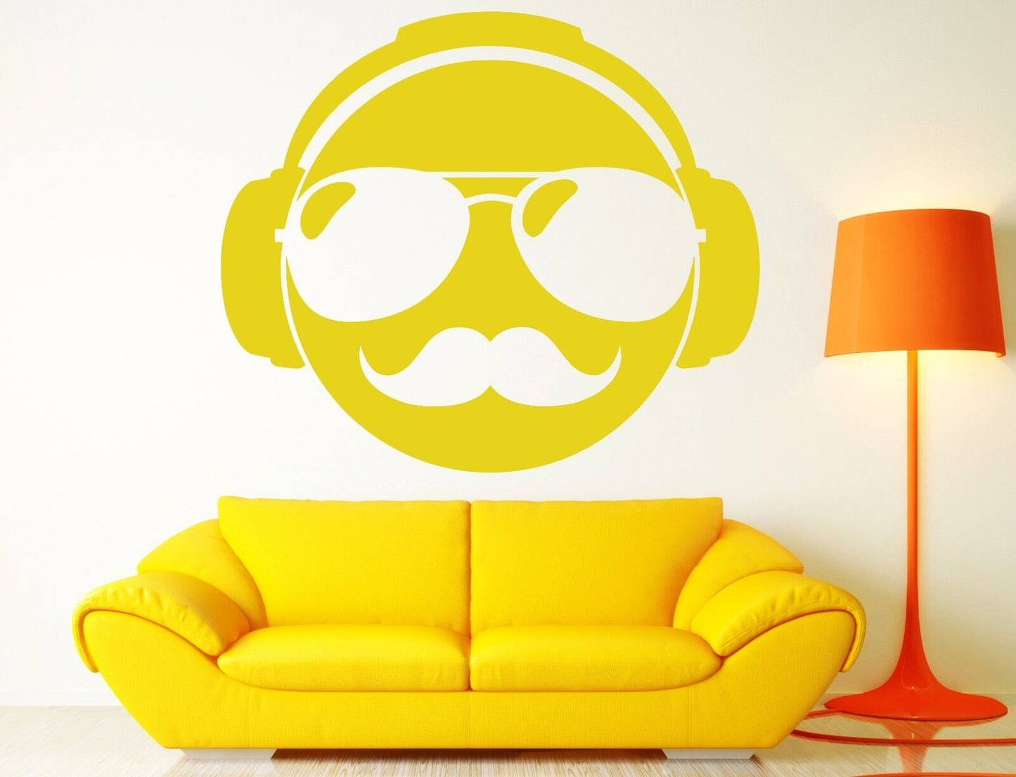 Wall Decal Vinyl Sticker Mustache Glasses Pilots DJ Headphones (n291)