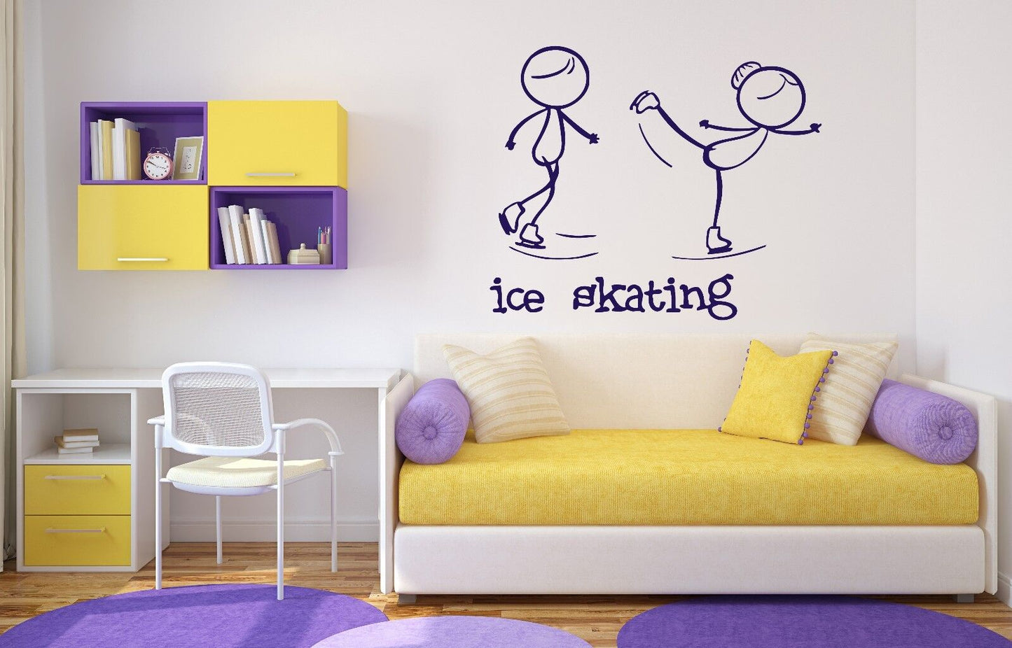 Wall Vinyl Sticker One of the Sports Figure Skating Funny Image (n308)