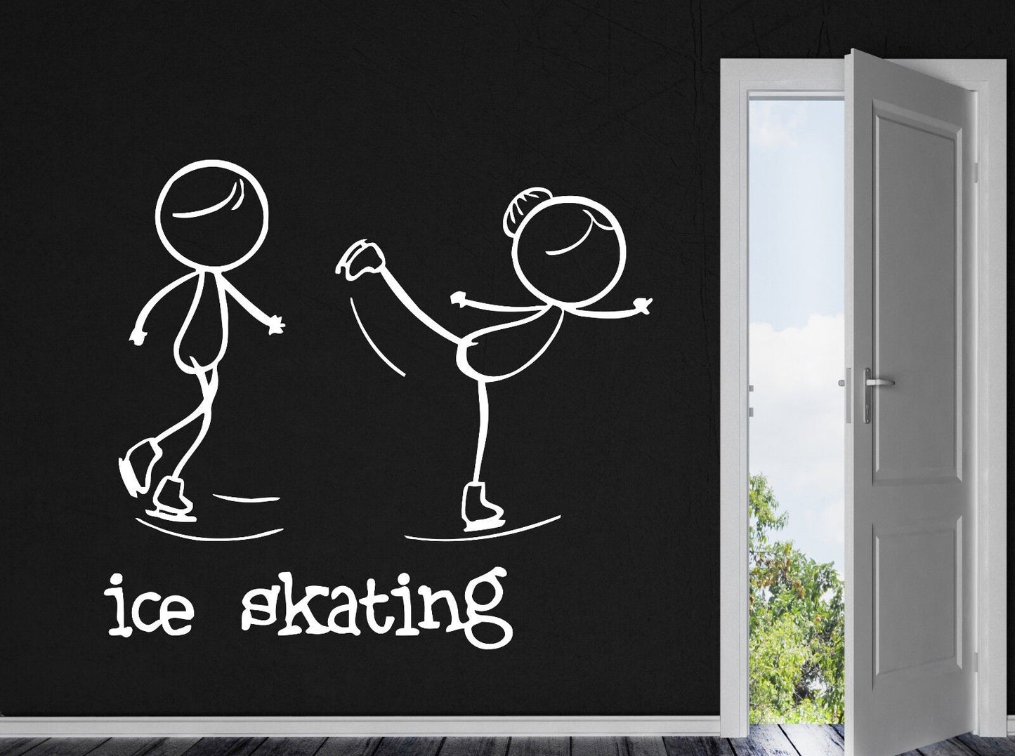 Wall Vinyl Sticker One of the Sports Figure Skating Funny Image (n308)