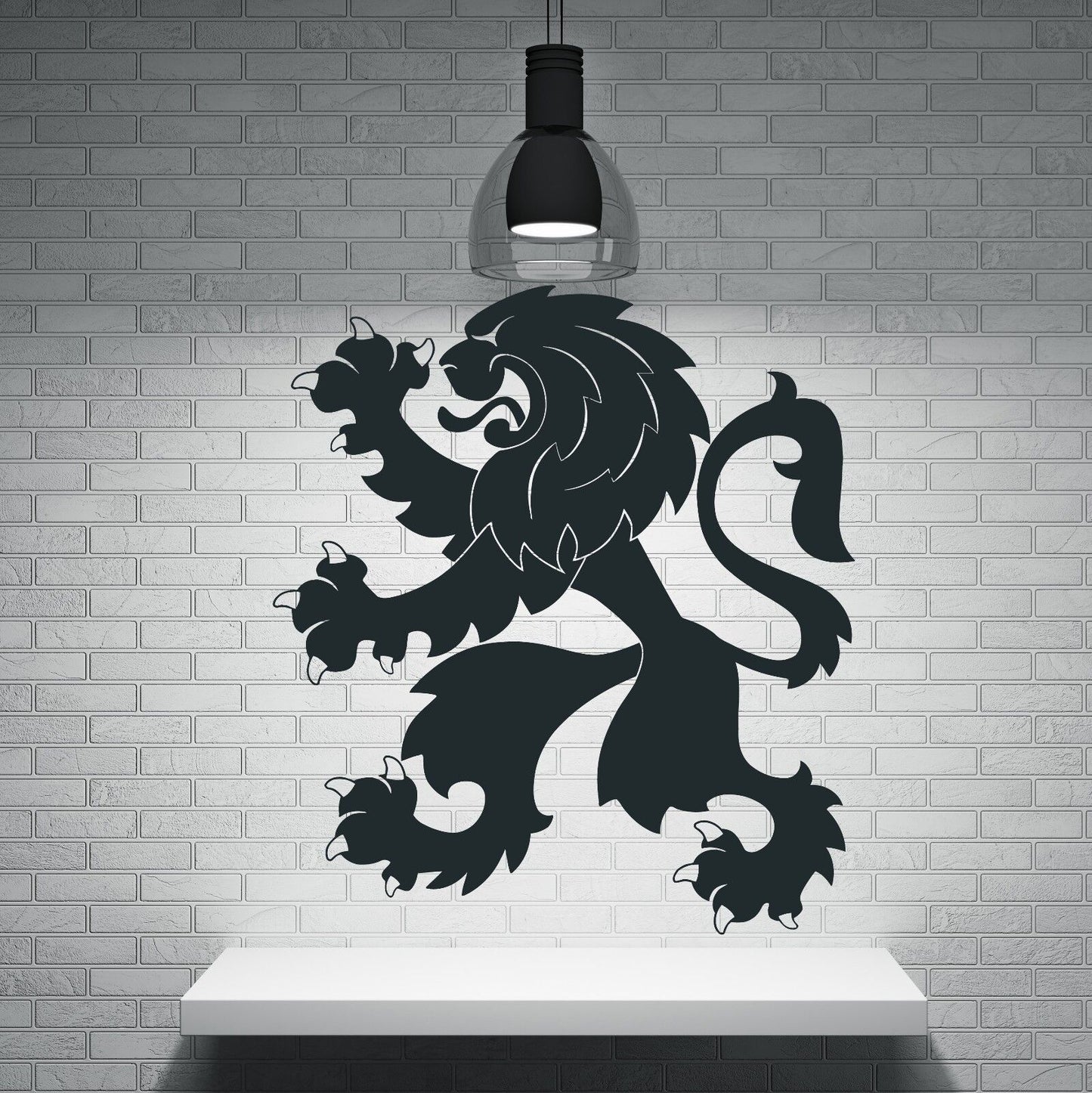 Wall Sticker Vinyl Decal Lion Heraldic Symbol  Leopard Claws Mane Profile (n314)