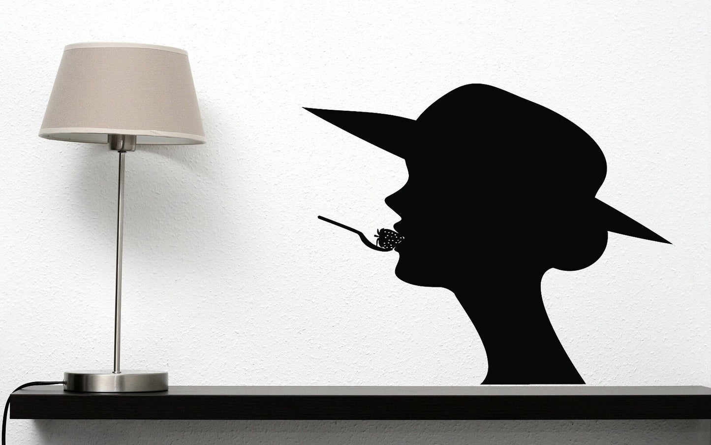 Autocollant mural en vinyle avec silhouette de chapeau de belle dame, saveur de fraise (n318)