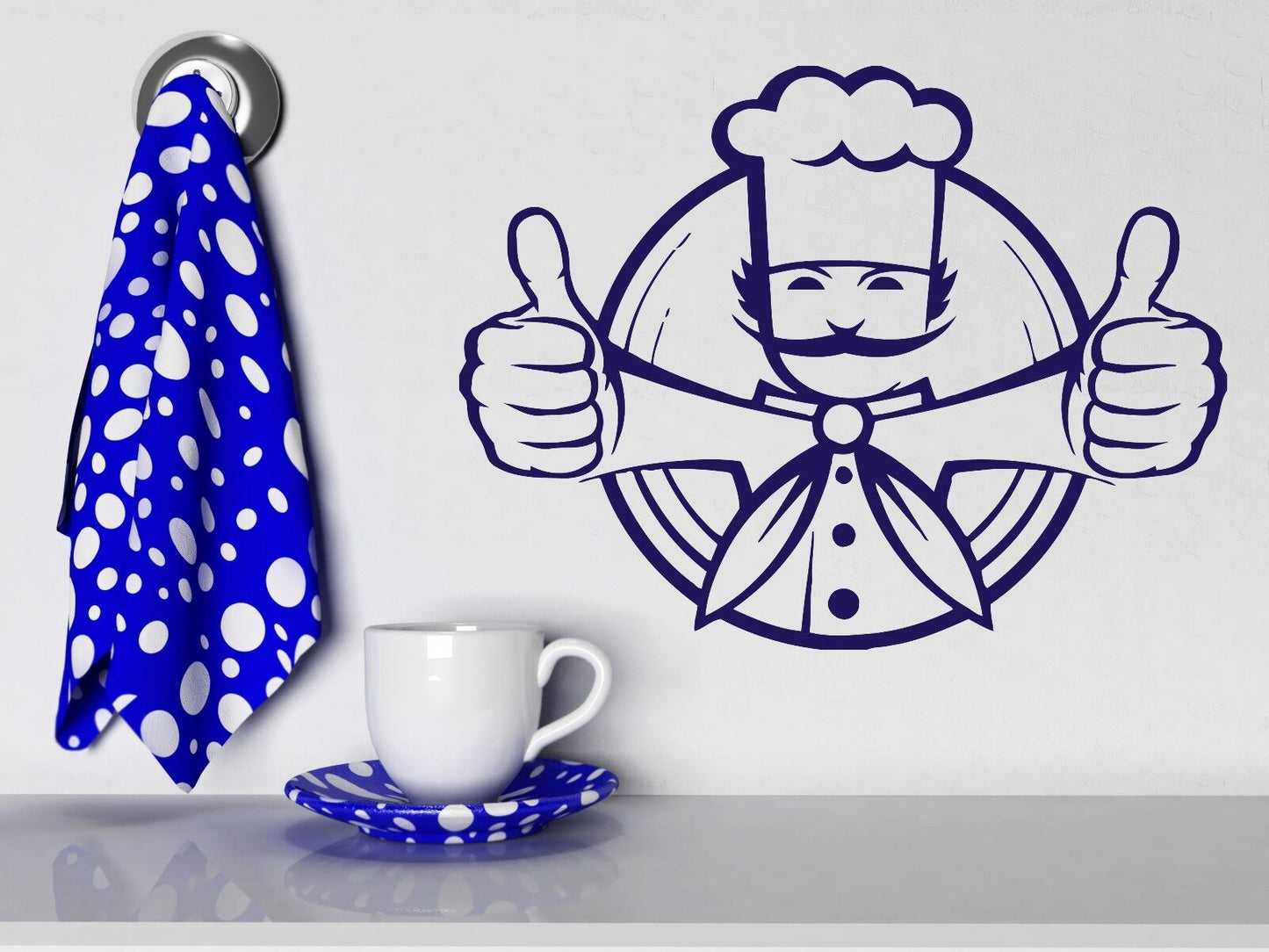 Wall Sticker Chef Jacket Toques Dish Food Cool Vinyl Decal (n343)