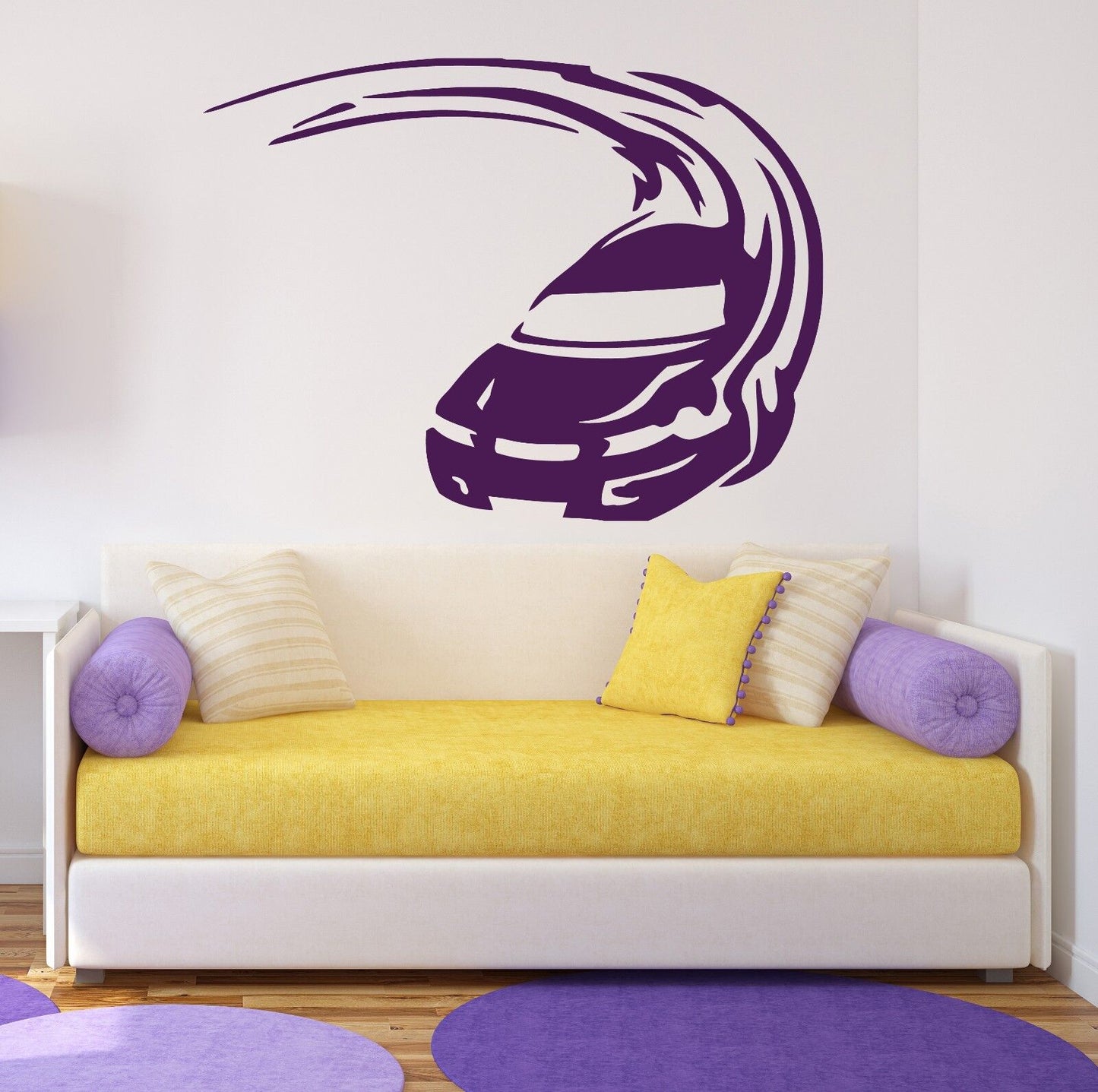 Autocollant mural en vinyle, Trace de moteur de voiture, rugissement de puissance, freins, décor Auto (n358)