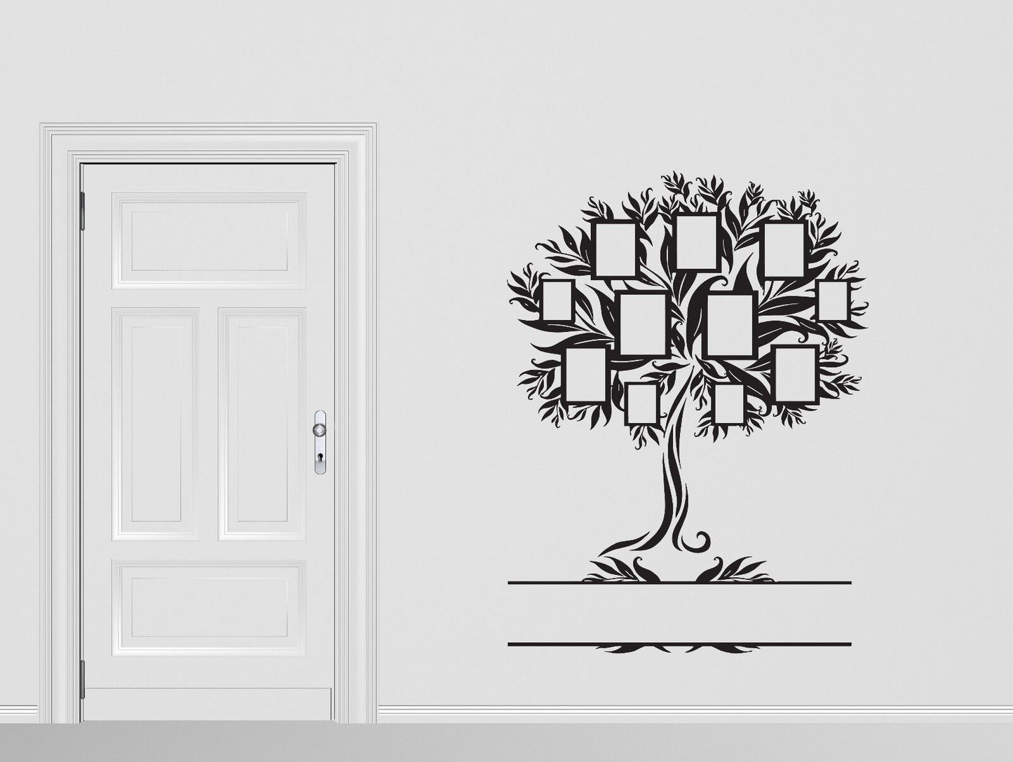 Wall Sticker Family Genealogical Tree With Frames For Photos Vinyl Decal (n374)