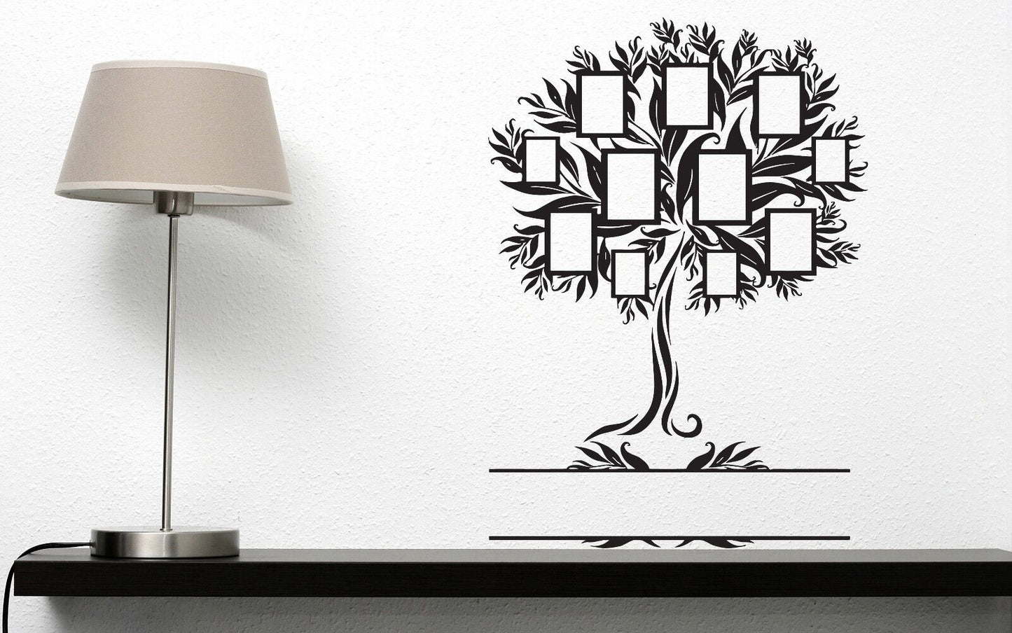 Wall Sticker Family Genealogical Tree With Frames For Photos Vinyl Decal (n374)