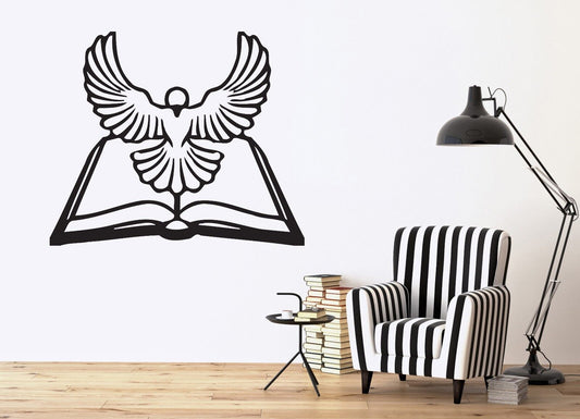 Wall Sticker General Ledger Bible White Dove Holy Spirit Vinyl Decal (n392)