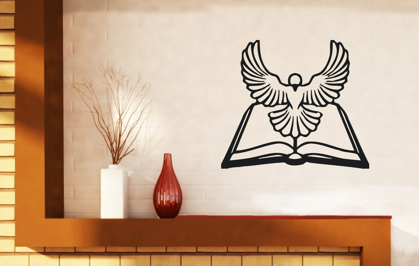 Wall Sticker General Ledger Bible White Dove Holy Spirit Vinyl Decal (n392)