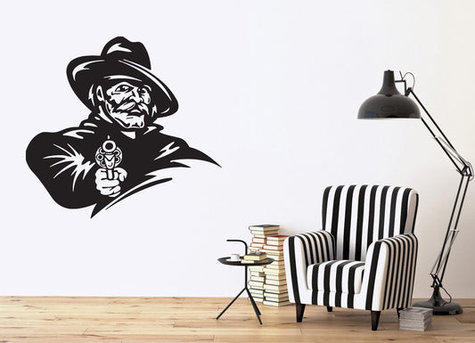 Wall Stickers Horse Herder Harsh Cowboy Hat Gun Vinyl Decal (n400)